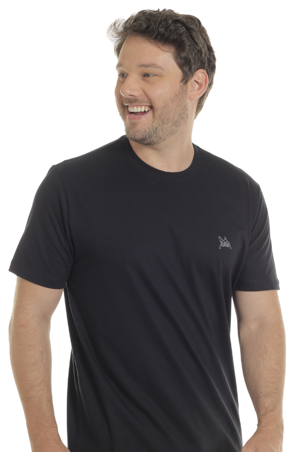 CAMISETA MASCULINA BÁSICA PRETA IDIOS
