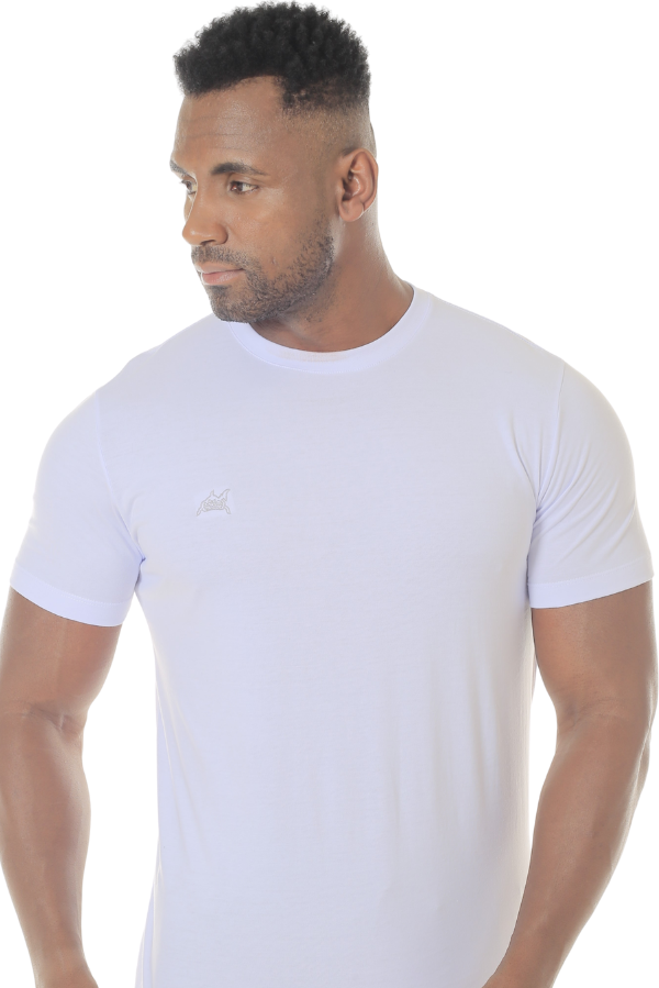 CAMISETA MASCULINA BÁSICA BRANCA IDIOS