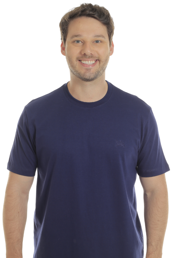 CAMISETA MASCULINA BÁSICA MARINHO IDIOS
