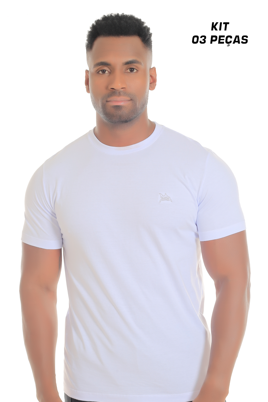 KIT CAMISETA BÁSICA BRANCA