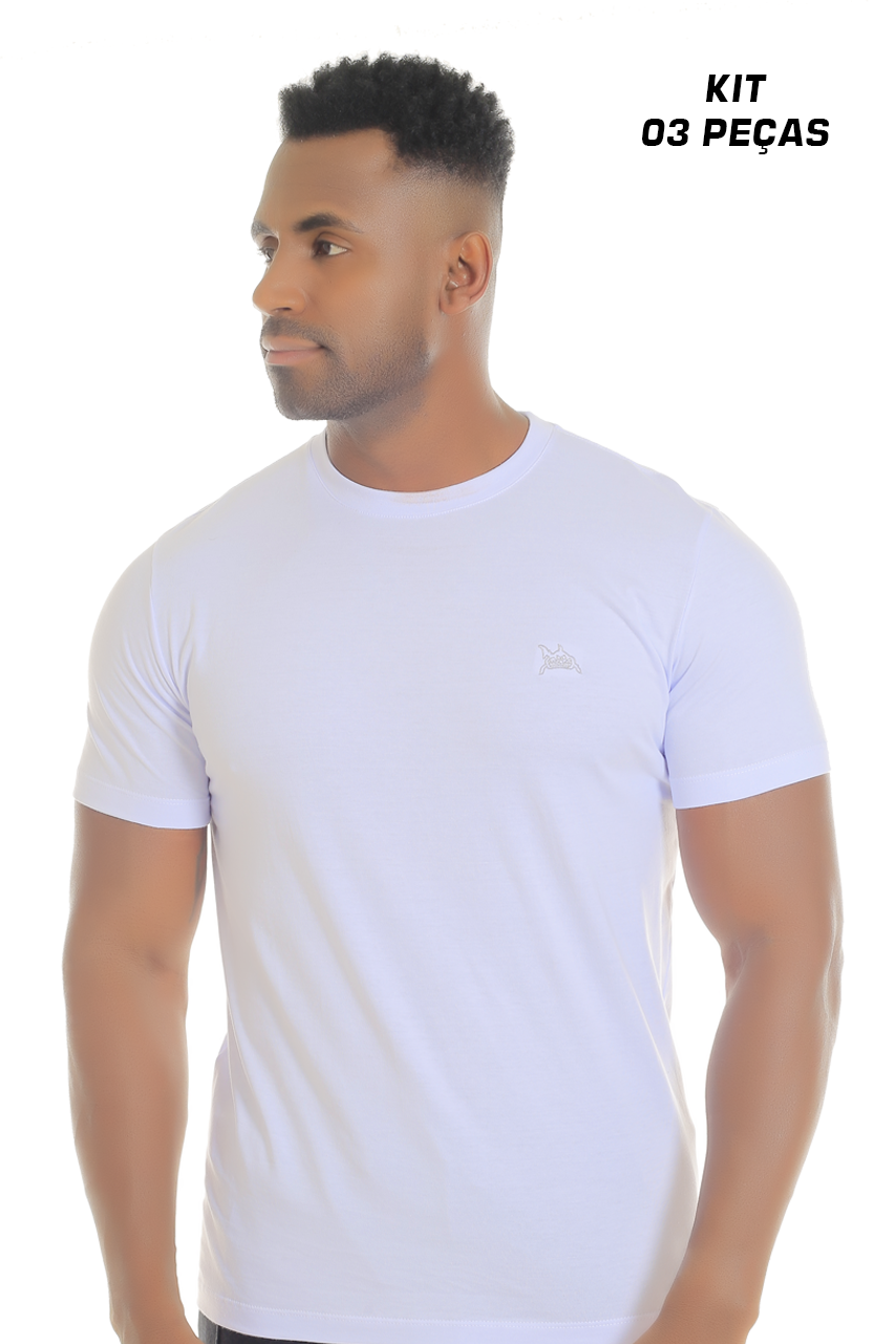 KIT CAMISETA BÁSICA BRANCA