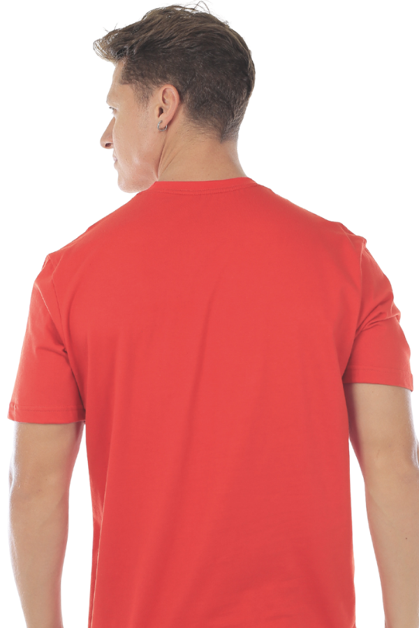 CAMISETA MASCULINA BÁSICA LARANJA DESTINO IDIOS