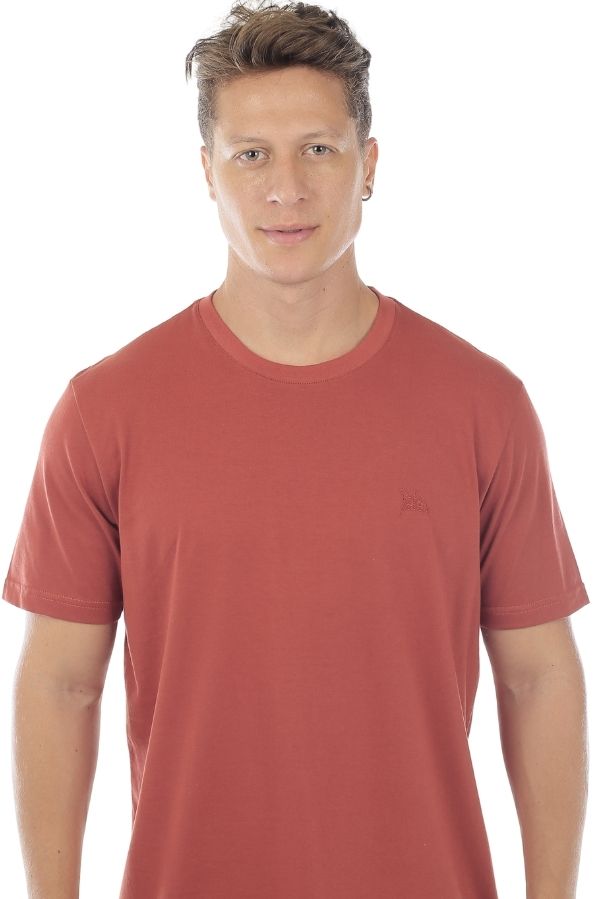 CAMISETA MASCULINA BÁSICA TERRACOTA IDIOS